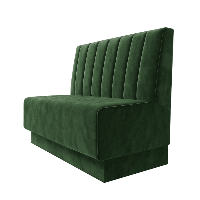Schmidt | Gastrobank | B:H 100 x 100 cm | Grün | Gestreift 12cm | Samt | Fußleiste Grün