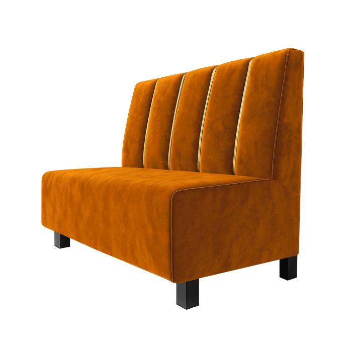 Schmidt | Gastrobank | B:H 100 x 100 cm | Orange | Dubai | Samt | Möbelfuß Schwarz