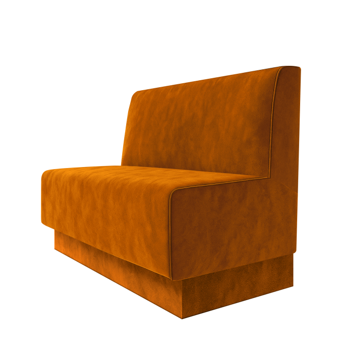 Schmidt | Gastrobank | B:H 100 x 100 cm | Orange | Glatt | Samt | Fußleiste Orange