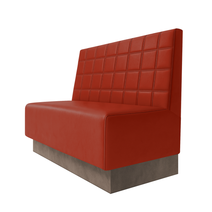 Schmidt | Gastrobank | B:H 100 x 100 cm | Rot | Blocks | Leder | Fußleiste Taupe