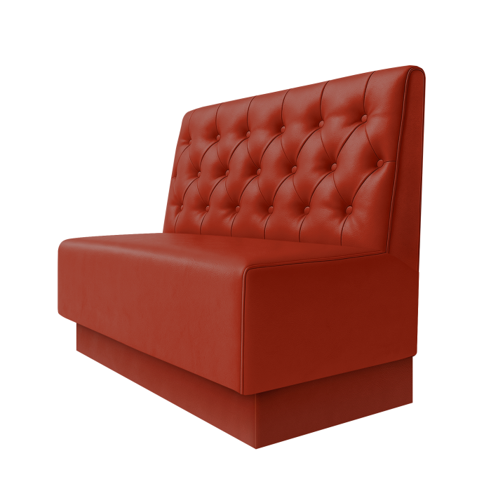 Schmidt | Gastrobank | B:H 100 x 100 cm | Rot | Chesterfield | Leder | Fußleiste Rot
