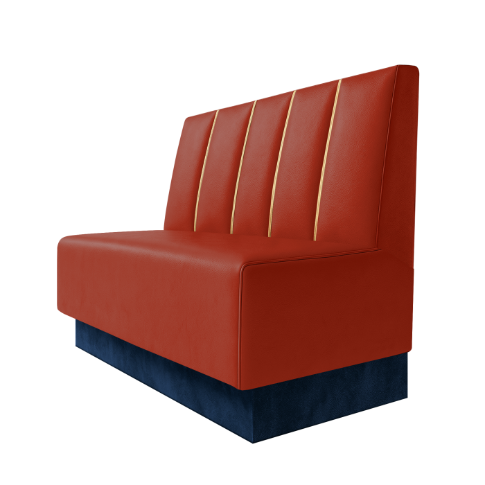 Schmidt | Gastrobank | B:H 100 x 100 cm | Rot | Dubai | Leder | Fußleiste Blau