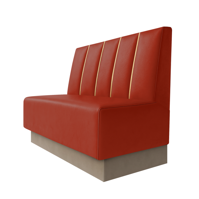 Schmidt | Gastrobank | B:H 100 x 100 cm | Rot | Dubai | Leder | Fußleiste Taupe