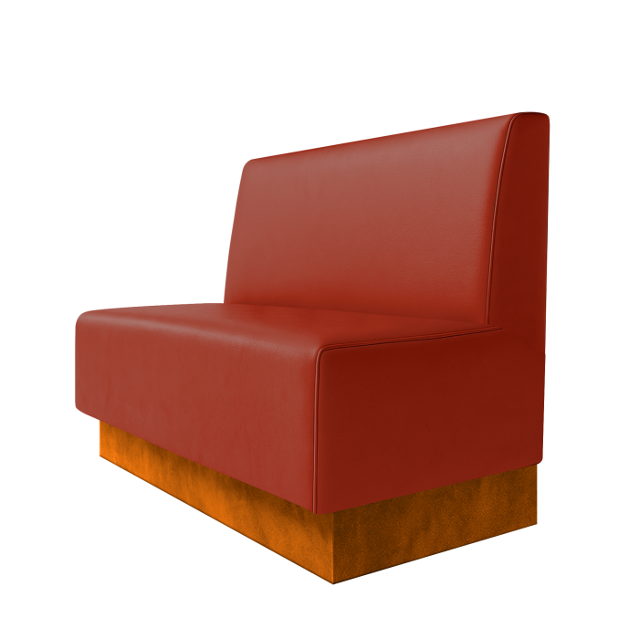 Schmidt | Gastrobank | B:H 100 x 100 cm | Rot | Glatt | Leder | Fußleiste Orange