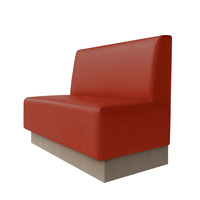 Schmidt | Gastrobank | B:H 100 x 100 cm | Rot | Glatt | Leder | Fußleiste Taupe
