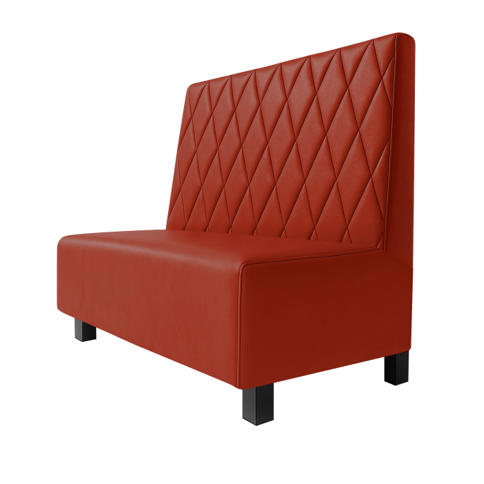 Schmidt | Gastrobank | B:H 100 x 100 cm | Rot | Raute | Leder | Möbelfuß Schwarz