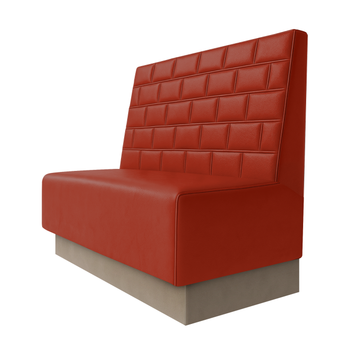 Schmidt | Gastrobank | B:H 100 x 100 cm | Rot | Stein | Leder | Fußleiste Taupe