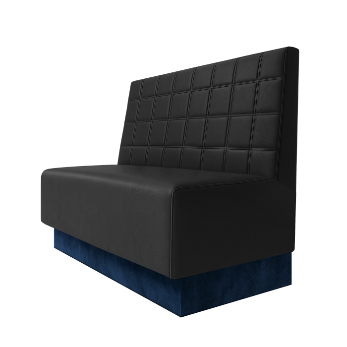 Schmidt | Gastrobank | B:H 100 x 100 cm | Schwarz | Blocks | Leder | Fußleiste Blau
