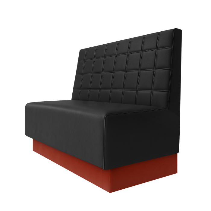 Schmidt | Gastrobank | B:H 100 x 100 cm | Schwarz | Blocks | Leder | Fußleiste Rot