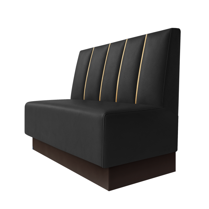 Schmidt | Gastrobank | B:H 100 x 100 cm | Schwarz | Dubai | Leder | Fußleiste Braun