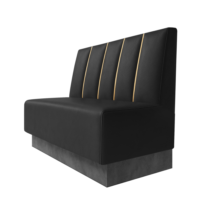 Schmidt | Gastrobank | B:H 100 x 100 cm | Schwarz | Dubai | Leder | Fußleiste Grau