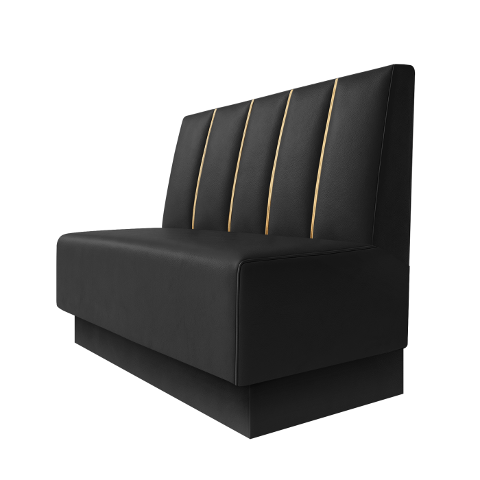 Schmidt | Gastrobank | B:H 100 x 100 cm | Schwarz | Dubai | Leder | Fußleiste Schwarz