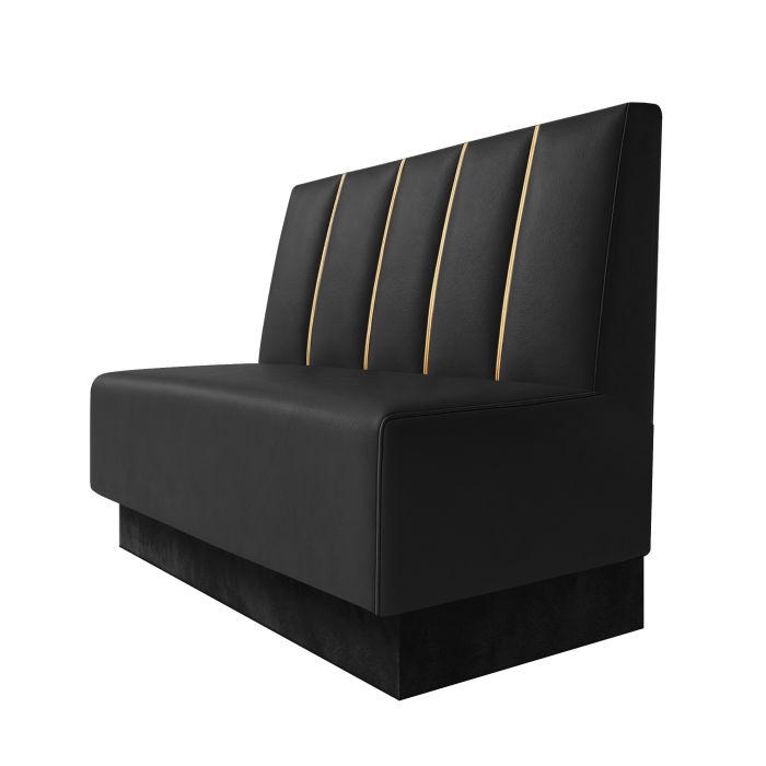 Schmidt | Gastrobank | B:H 100 x 100 cm | Schwarz | Dubai | Leder | Fußleiste Schwarz