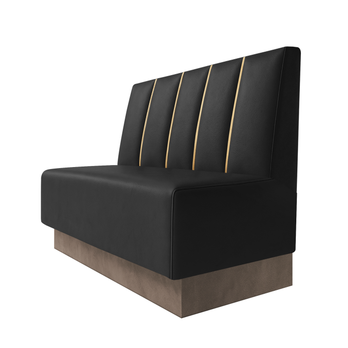 Schmidt | Gastrobank | B:H 100 x 100 cm | Schwarz | Dubai | Leder | Fußleiste Taupe