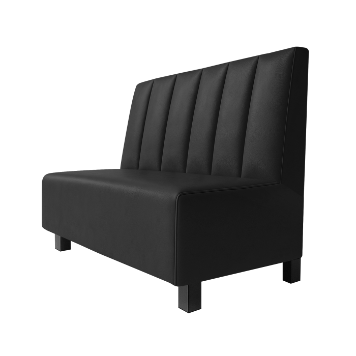 Schmidt | Gastrobank | B:H 100 x 100 cm | Schwarz | Gestreift Doppelnahnt 24cm | Leder | Möbelfuß Schwarz
