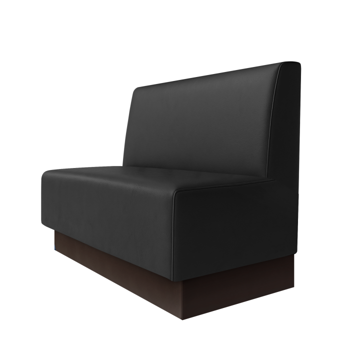 Schmidt | Gastrobank | B:H 100 x 100 cm | Schwarz | Glatt | Leder | Fußleiste Braun