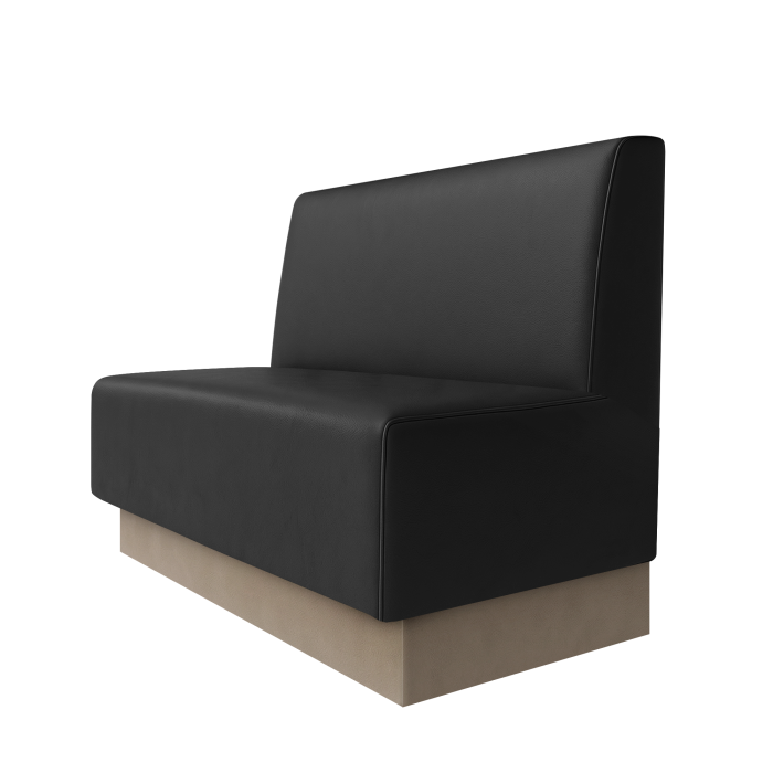 Schmidt | Gastrobank | B:H 100 x 100 cm | Schwarz | Glatt | Leder | Fußleiste Taupe