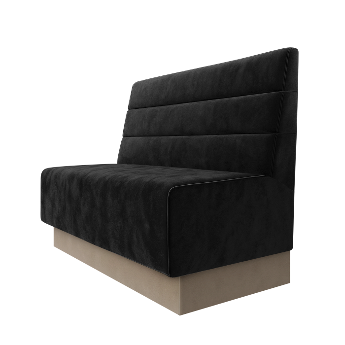 Schmidt | Gastrobank | B:H 100 x 100 cm | Schwarz | Horizontal Gestreift | Samt | Fußleiste Taupe