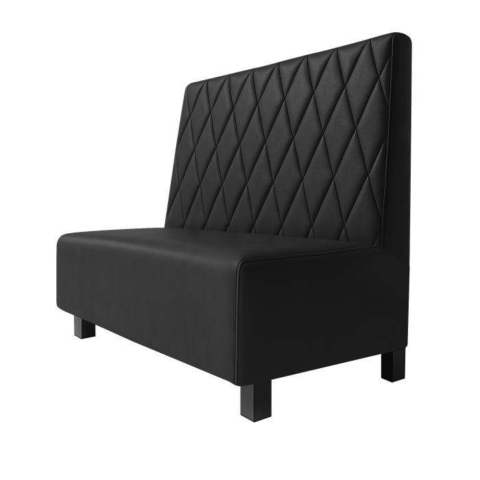 Schmidt | Gastrobank | B:H 100 x 100 cm | Schwarz | Raute | Leder | Möbelfuß Schwarz
