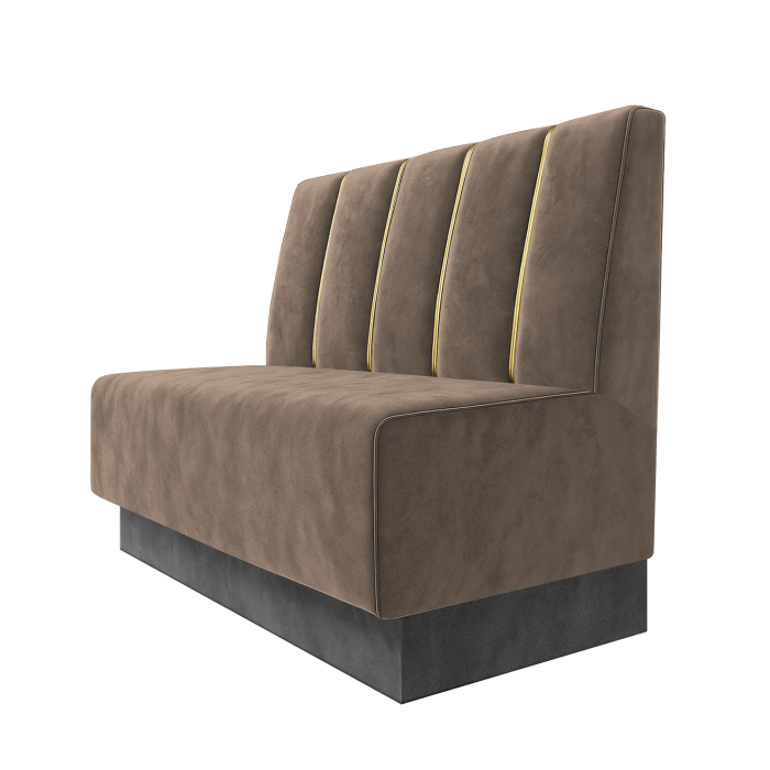 Schmidt | Gastrobank | B:H 100 x 100 cm | Taupe | Dubai | Samt | Fußleiste Grau