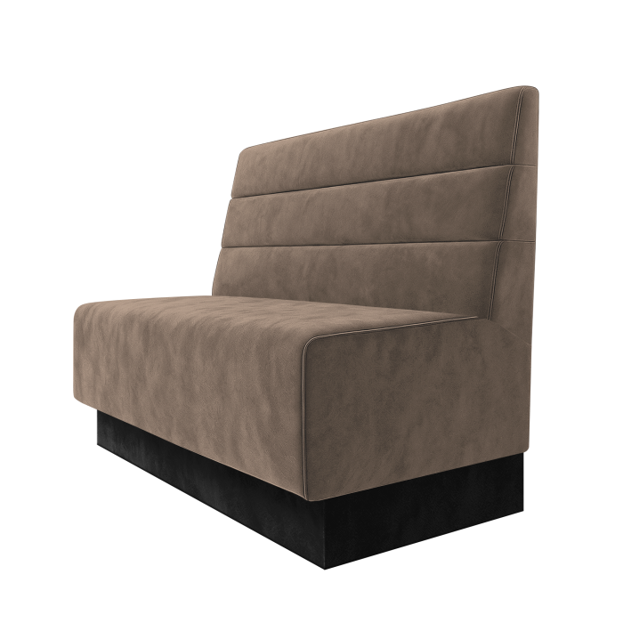 Schmidt | Gastrobank | B:H 100 x 100 cm | Taupe | Horizontal Gestreift | Samt | Fußleiste Schwarz