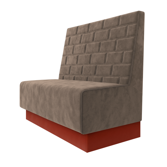 Schmidt | Gastrobank | B:H 100 x 100 cm | Taupe | Stein | Samt | Fußleiste Rot