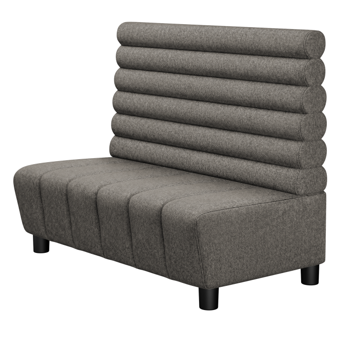 TANJA | Gastrobank | B:H 100 x 103 cm | Grau | Horizontal Gestreift Rund | Stoff/Textil