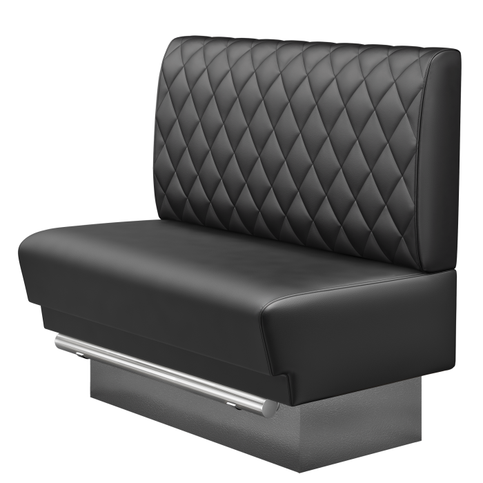 TATJANA | Gastro Hochbank | B:H 100 x 126 cm | Schwarz | Raute | Leder