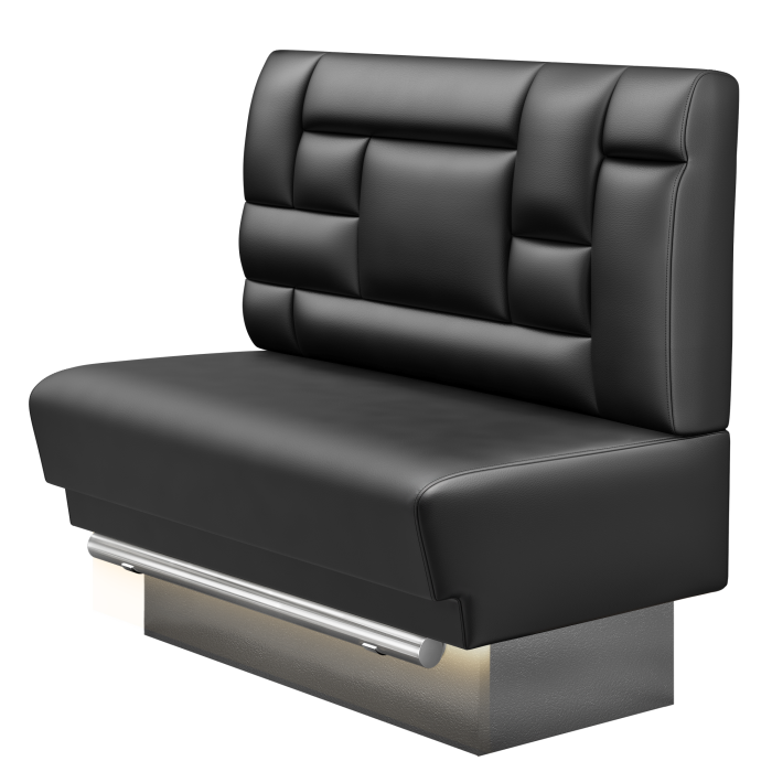 TATJANA | Gastro Hochbank | B:H 100 x 126 cm | Schwarz | Tetris Design | Leder | LED