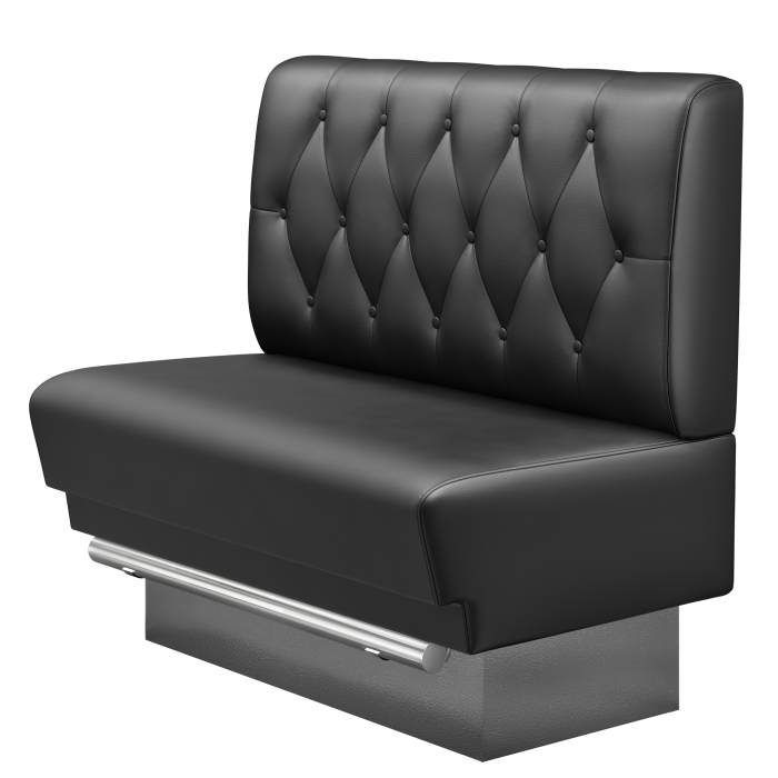TATJANA | Gastro Hochbank | B:H 100 x 136 cm | Schwarz | Chesterfield Raute | Leder