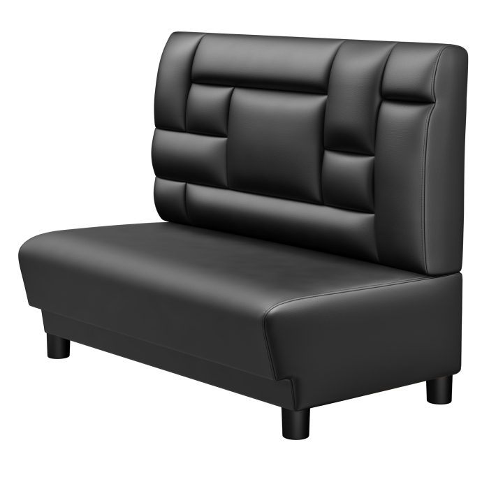 TATJANA | Gastro Lounge Bank | B:H 100 x 94 cm | Schwarz | Tetris Design | Leder