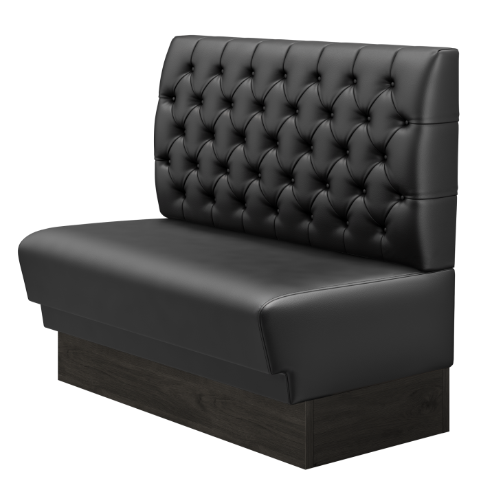 TATJANA | Gastrobank | B:H 100 x 103 cm | Schwarz | Chesterfield | Leder