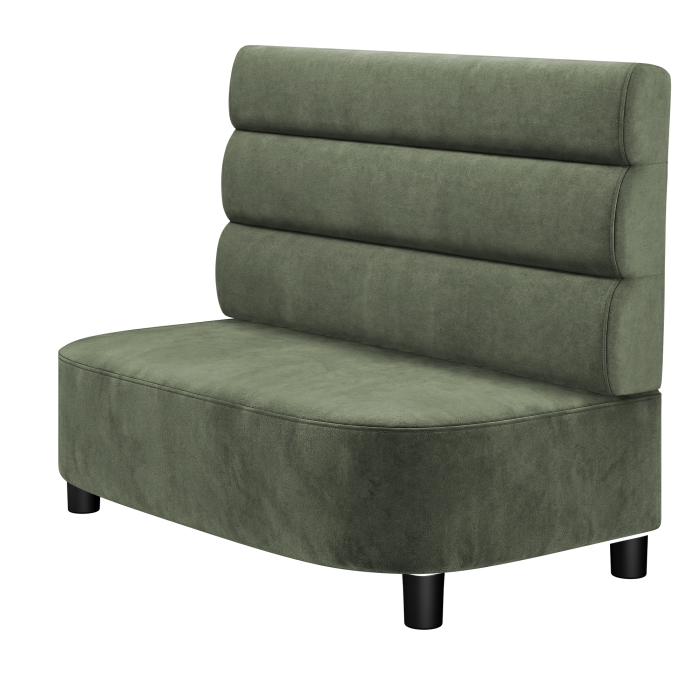 THOMAS | Gastro Lounge Bank | B:H 100 x 94 cm | Samt | Horizontal Gestreift Rund | Samt
