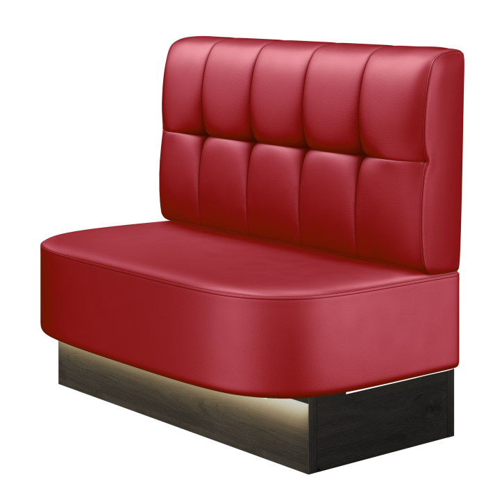 THOMAS | Gastrobank | B:H 100 x 103 cm | Rot | Button | Leder | LED