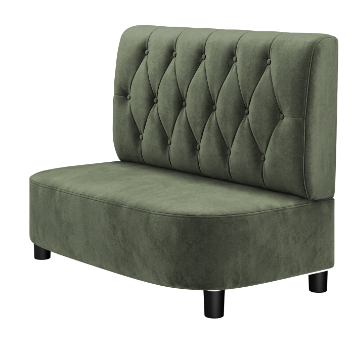 THOMAS | Gastrobank | B:H 100 x 103 cm | Samt | Chesterfield Raute | Samt