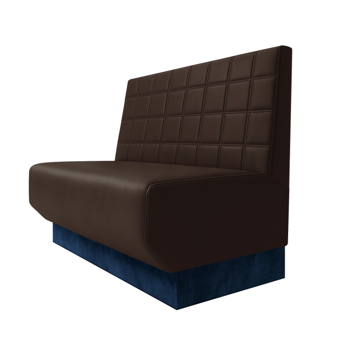 Wagner | Gastrobank | B:H 100 x 100 cm | Braun | Blocks | Leder | Fußleiste Blau