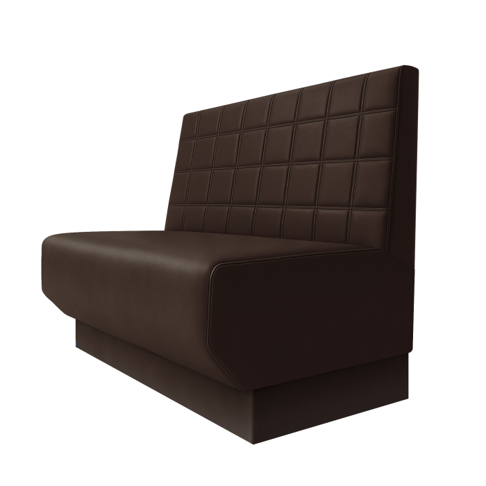 Wagner | Gastrobank | B:H 100 x 100 cm | Braun | Blocks | Leder | Fußleiste Braun