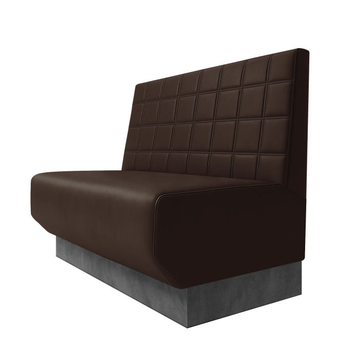 Wagner | Gastrobank | B:H 100 x 100 cm | Braun | Blocks | Leder | Fußleiste Grau