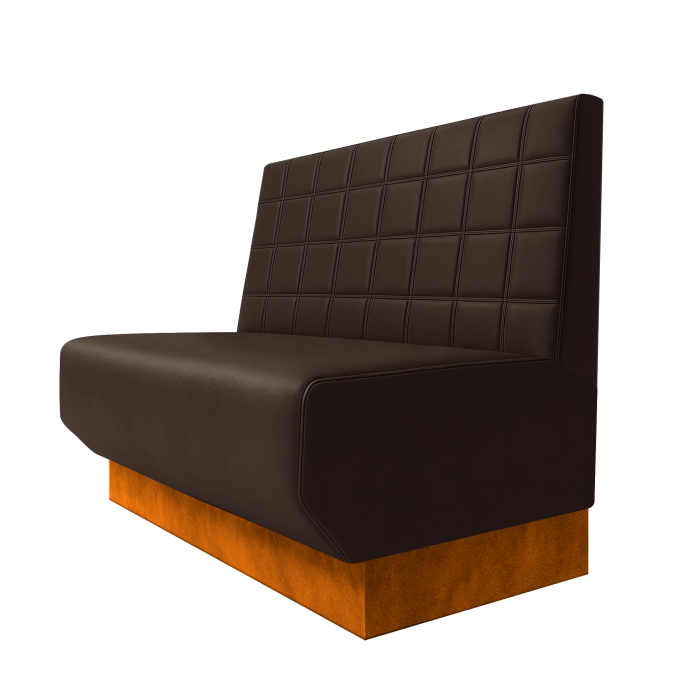 Wagner | Gastrobank | B:H 100 x 100 cm | Braun | Blocks | Leder | Fußleiste Orange