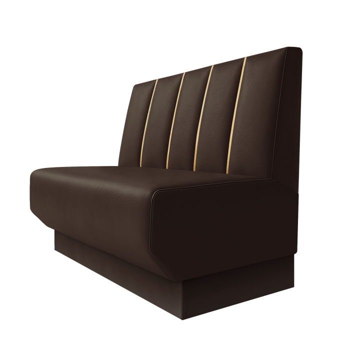Wagner | Gastrobank | B:H 100 x 100 cm | Braun | Dubai | Leder | Fußleiste Braun
