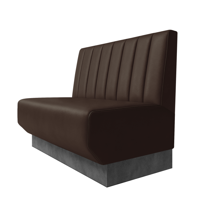 Wagner | Gastrobank | B:H 100 x 100 cm | Braun | Gestreift 12cm | Leder | Fußleiste Grau