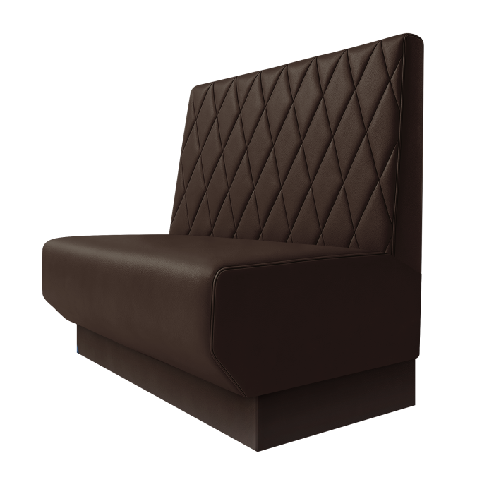 Wagner | Gastrobank | B:H 100 x 100 cm | Braun | Raute | Leder | Fußleiste Braun