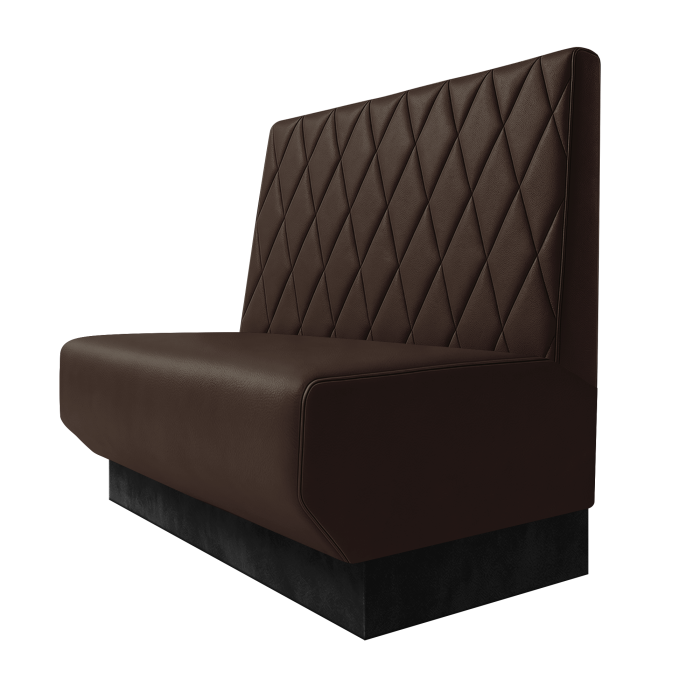 Wagner | Gastrobank | B:H 100 x 100 cm | Braun | Raute | Leder | Fußleiste Schwarz