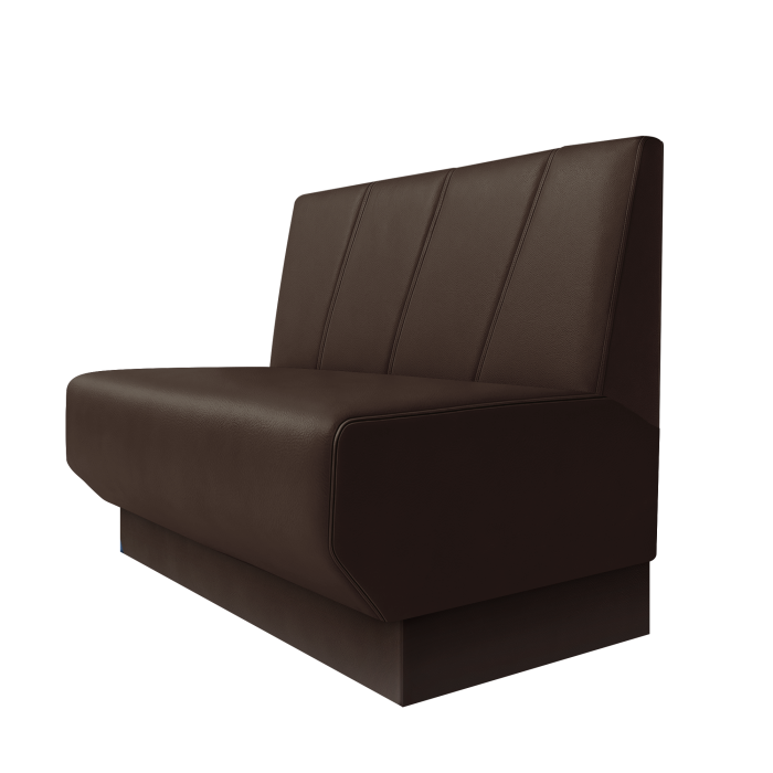 Wagner | Gastrobank | B:H 100 x 100 cm | Braun | Schräg Gestreift | Leder | Fußleiste Braun