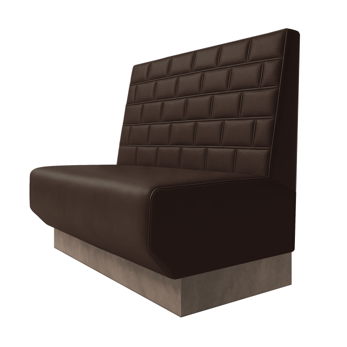 Wagner | Gastrobank | B:H 100 x 100 cm | Braun | Stein | Leder | Fußleiste Taupe