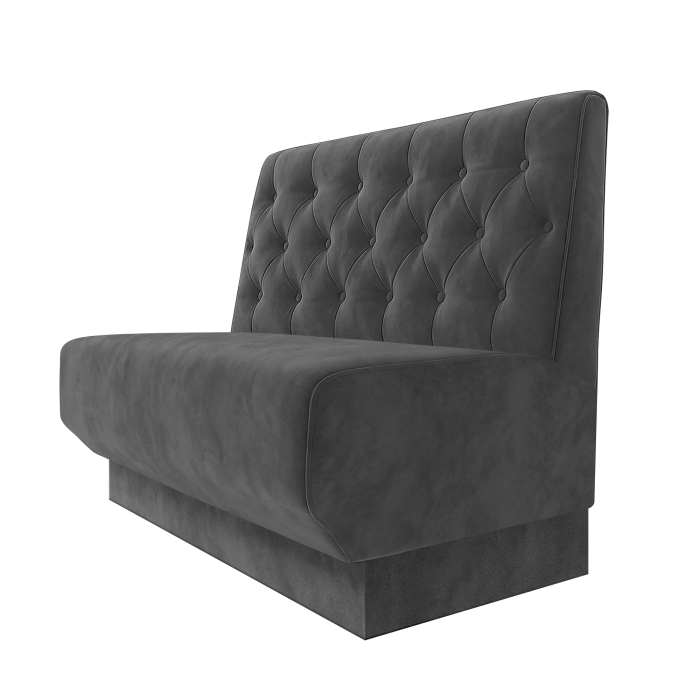 Wagner | Gastrobank | B:H 100 x 100 cm | Grau | Chesterfield | Samt | Fußleiste Grau