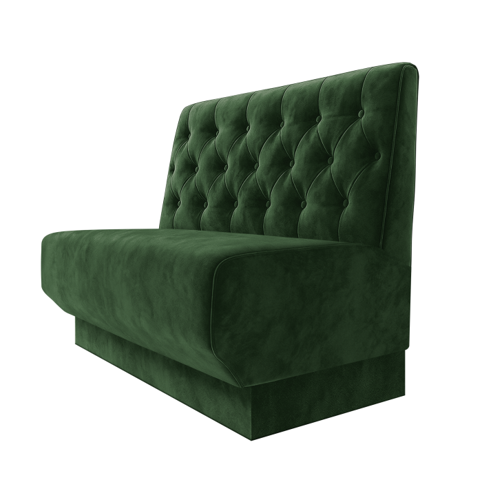 Wagner | Gastrobank | B:H 100 x 100 cm | Grün | Chesterfield | Samt | Fußleiste Grün