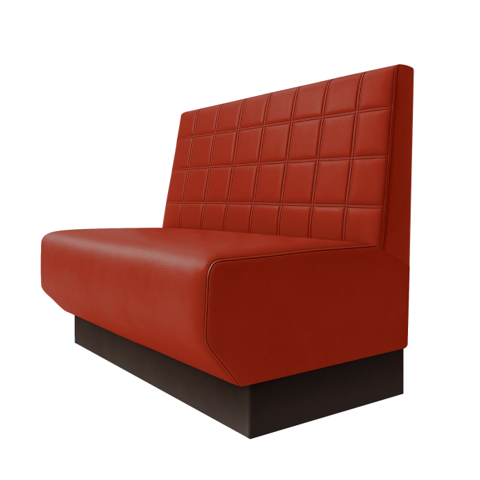 Wagner | Gastrobank | B:H 100 x 100 cm | Rot | Blocks | Leder | Fußleiste Braun