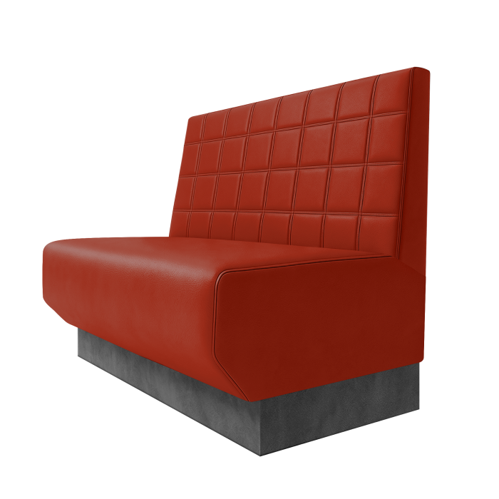 Wagner | Gastrobank | B:H 100 x 100 cm | Rot | Blocks | Leder | Fußleiste Grau