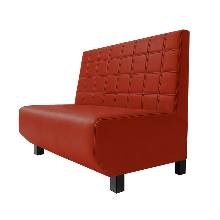 Wagner | Gastrobank | B:H 100 x 100 cm | Rot | Blocks | Leder | Möbelfuß Schwarz